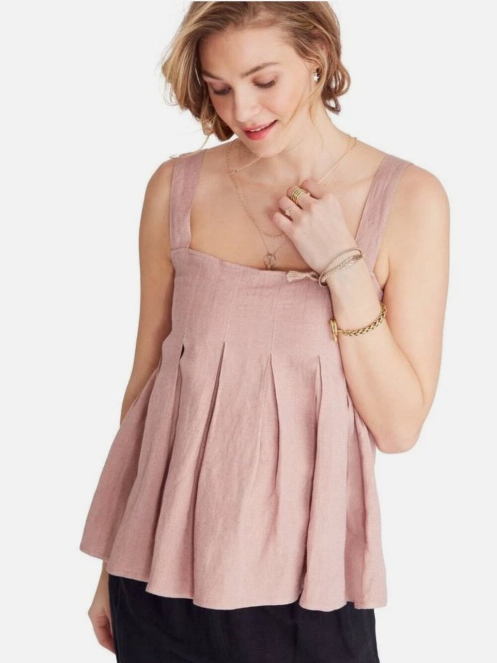 Hatch Maternity Hatch Maternity Women's THE CAMILA TANK Linen Blend